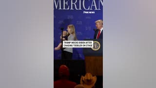 Donald Trump mocks Joe Biden after chasing toddler on stage