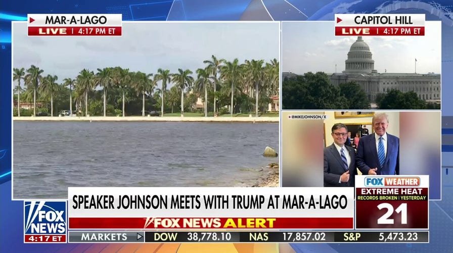 Speaker Johnson visits Mar-a-Lago as Republicans seek to grow House majority