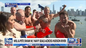 Will Cain and Pete Hegseth complete the 2023 NYC SEAL swim across the Hudson River