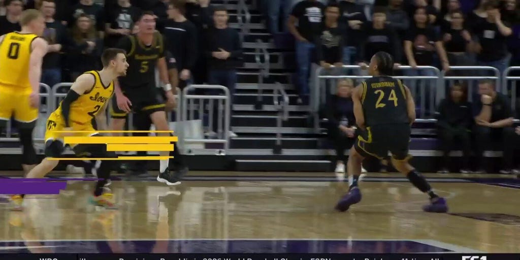K.J. Windham swishes stepback 3-pointer, extending Northwestern's lead over Iowa