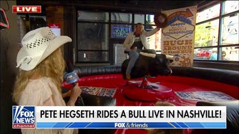 How long can Pete Hegseth ride a bull? 