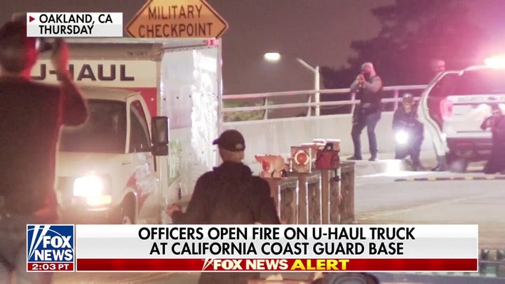 Security guards at California Coast Guard base open fire on U-Haul truck backing into entrance