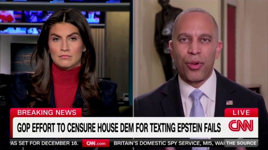 Hakeem Jeffries pressed multiple times on appropriateness of Plaskett's messages with Jeffrey Epstein