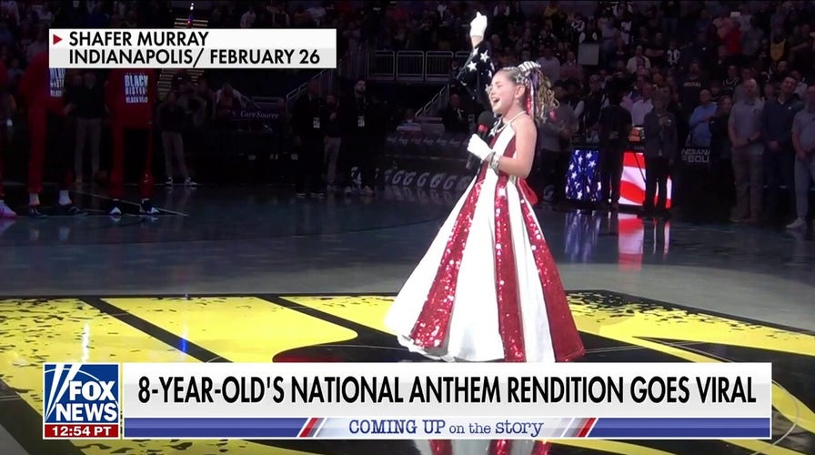  8-year-old's National Anthem rendition goes viral