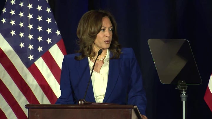 Kamala Harris thanked Democrats for 'standing up for our democracy.'