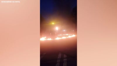 Video shows terrifying fire erupt during illegal street takeover packed with people