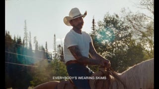 Post Malone rides on horseback in a new SKIMS ad