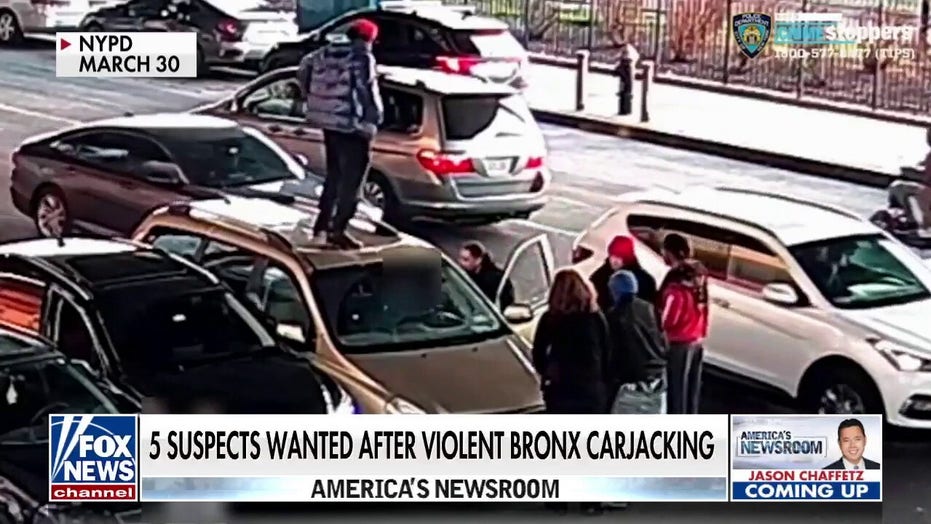 Five suspects wanted after violent NYC carjacking 