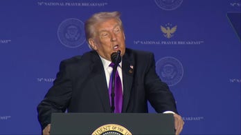 ‘Sir, may we pray?’ Trump ribs Speaker Johnson during Prayer Breakfast remarks