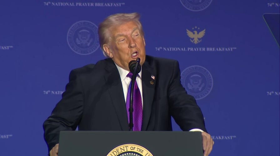 ‘Sir, whitethorn  we pray?’ Trump ribs Speaker Johnson during Prayer Breakfast remarks