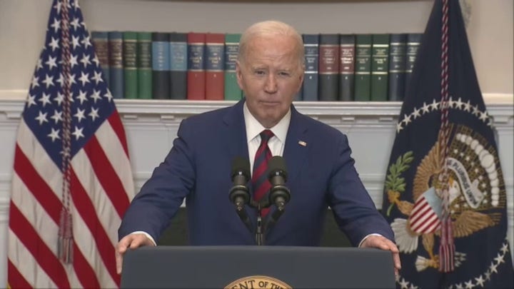 Biden claims he took a train over Francis Scott Key Bridge 'many, many times' - despite there being no rail lines.mp4