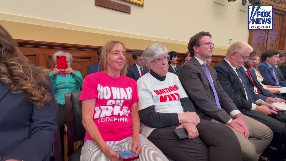 CodePink cofounder Medea Benjamin attends Capitol Hill hearing on malign foreign influence