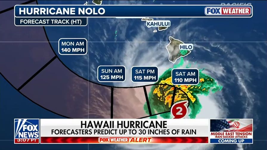 Hurricane Nolo to bring Hawaii up to 30 inches of rain