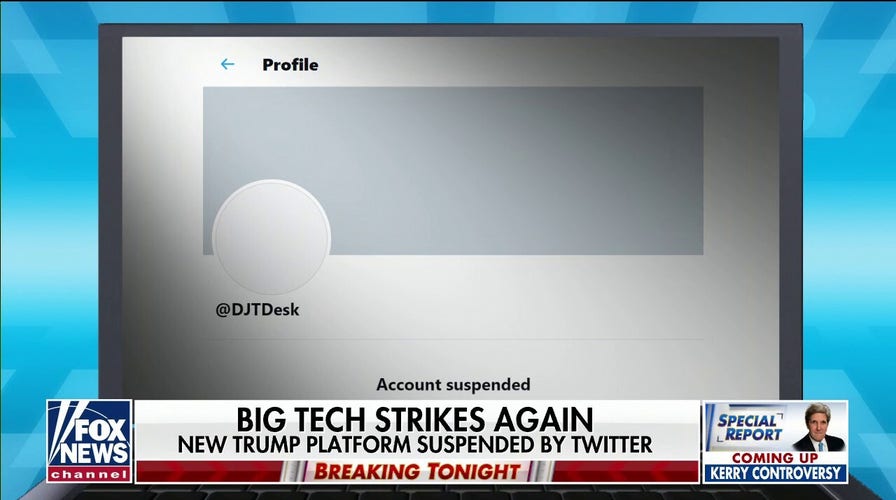 Twitter suspends account for new Trump communications platform<br>