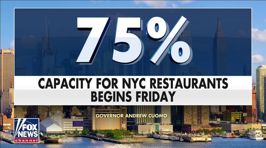 New York City indoor dining capacity to expand to 75%