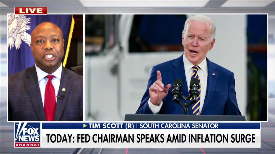 Suo. Tim Scott: Fed chairman 'finally speaking the truth' about unprecedented inflation