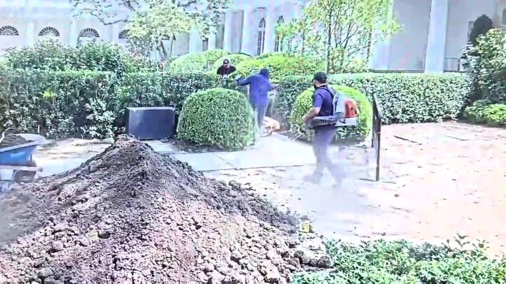 Trump shares videos of damage to White House Rose Garden limestone