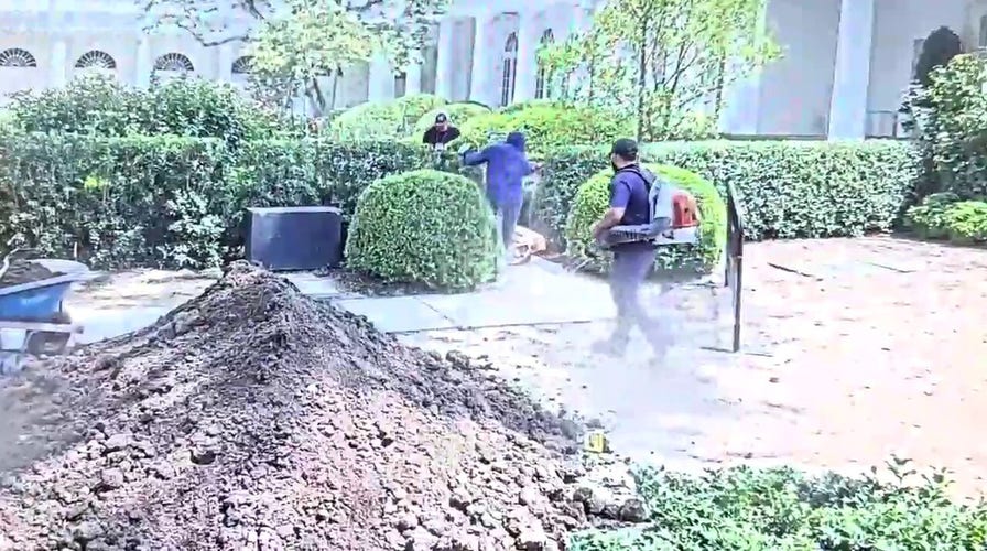 Trump shares videos of damage to White House Rose Garden limestone