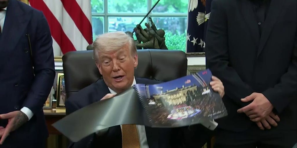 Trump hosts main event fighters for UFC White House, shows renderings of 'greatest show on earth;