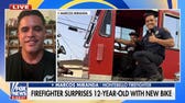 Firefighter surprises hard-working 12-year-old with new bike