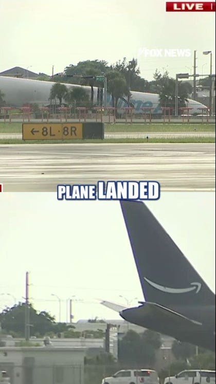 Amazon cargo plane overruns runway at Miami International Airport