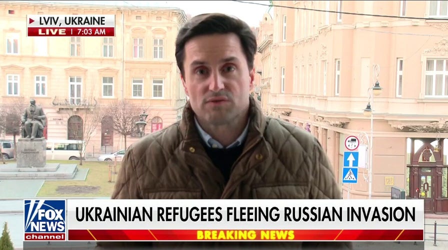 Air sirens heard in Lviv as refugees flee Russian invasion