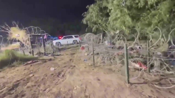 Gov. Abbott said that barbed wire was installed to close a gap at the U.S.-Mexico border