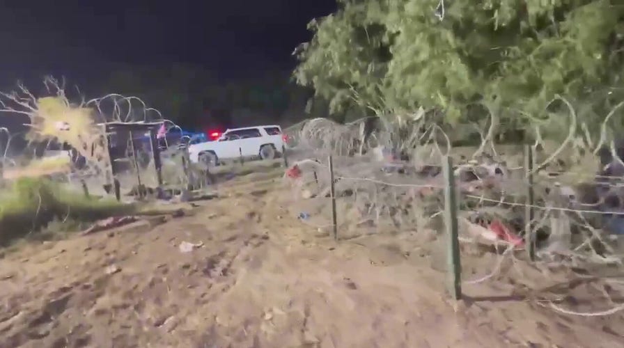 Gov. Abbott said barbed wire was installed to close a gap at the US-Mexico border