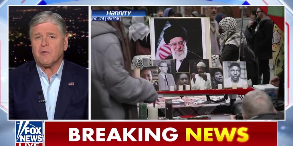 Nicole Parker talks to New Yorkers at vigil for Iran’s Khamenei