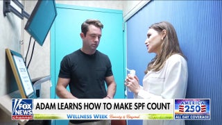 Meteorologist Adam learns to properly apply sunscreen using UV camera