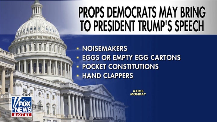 Democrats expected to bring props to protest Trump's speech to Congress