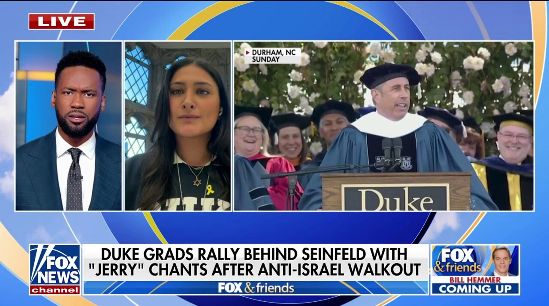 Jerry Seinfeld Mocks Harvard, Addresses Protesters at Duke Graduation