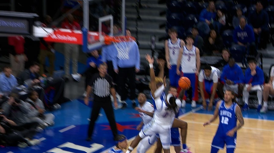 Brandon Maclin drives middle for TOUGH finish and the foul, giving DePaul the lead over Xavier