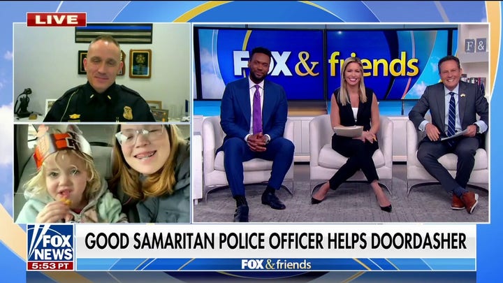 Police officer finishes DoorDash delivery for pregnant driver who crashed