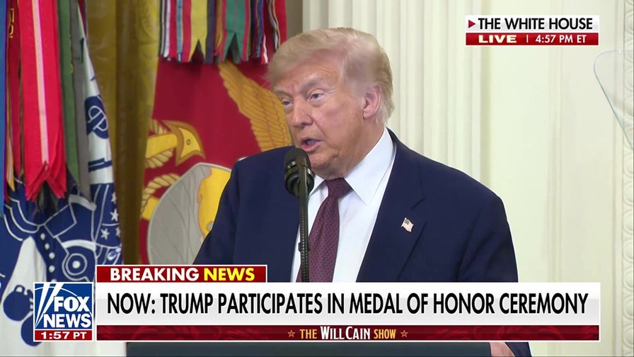 Trump participates in a Medal of Honor ceremony