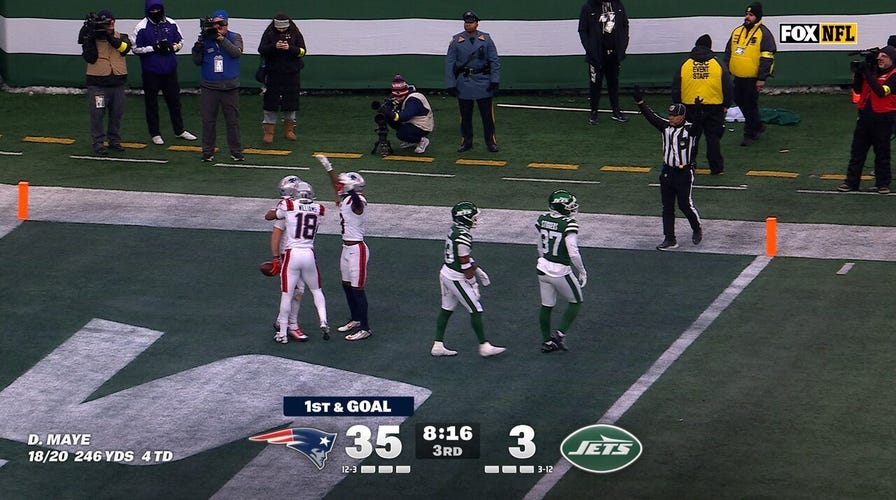 Drake Maye finds Efton Chism for 10-yard TD, extending Patriots lead over Jets | NFL Highlights