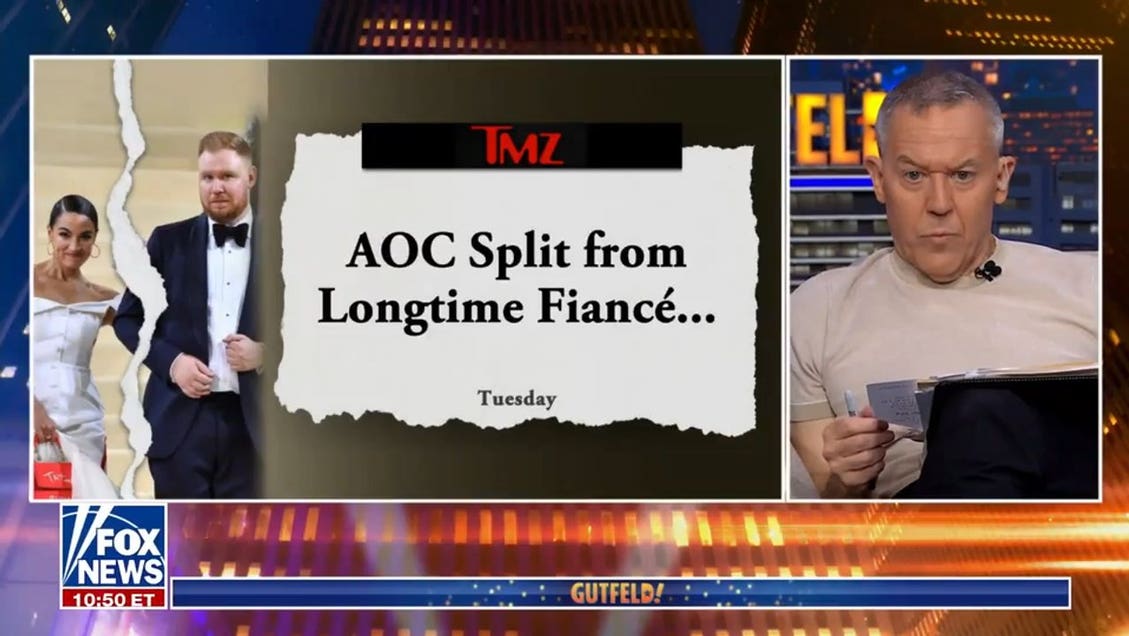 Greg Gutfeld reacts to AOC's split from longtime fiancé
