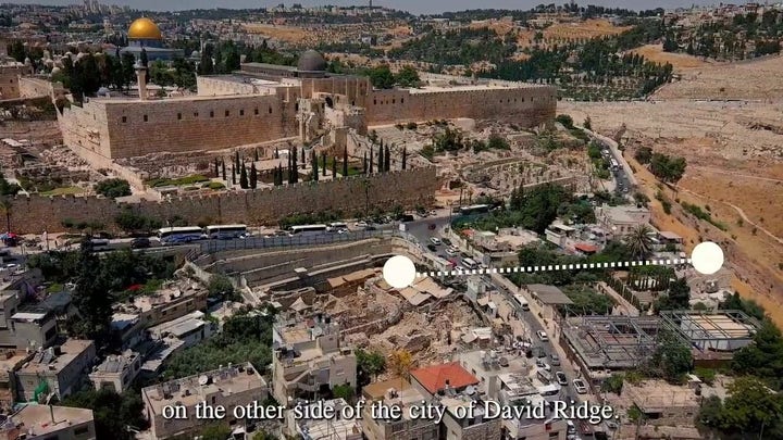 City of David archaeology excavation of city's walls, moat