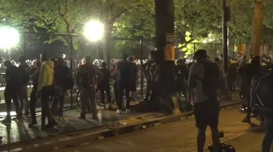 Protesters defy curfew, shake fencing around White House