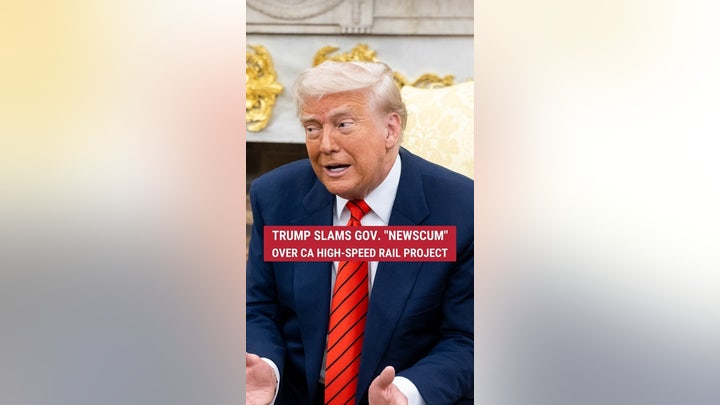 President Donald Trump slams California Gov. Gavin Newsom over mismanagement and overspending on the state’s high-speed rail project