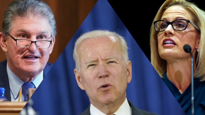 Biden calls on moderates for help as Manchin, Sinema flex political muscle