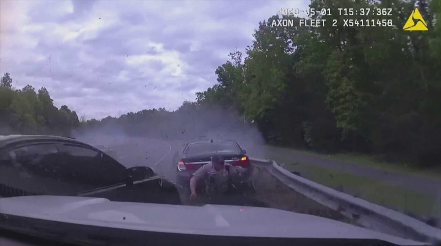 Fairfax County Police Officer narrowly avoids getting hit by out-of-control car