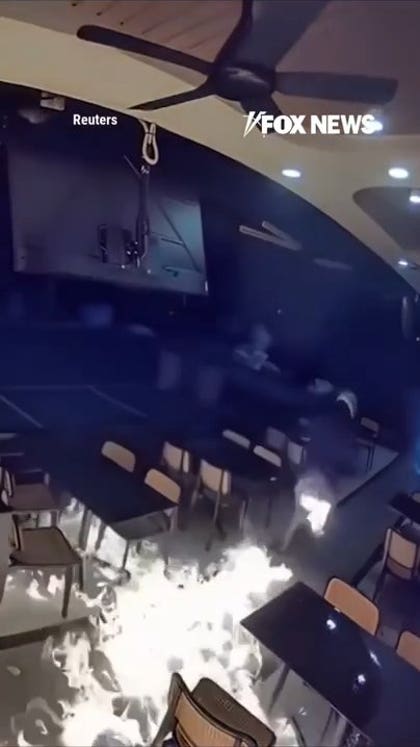 Arsonist sets OWN feet ON FIRE while torching new restaurant