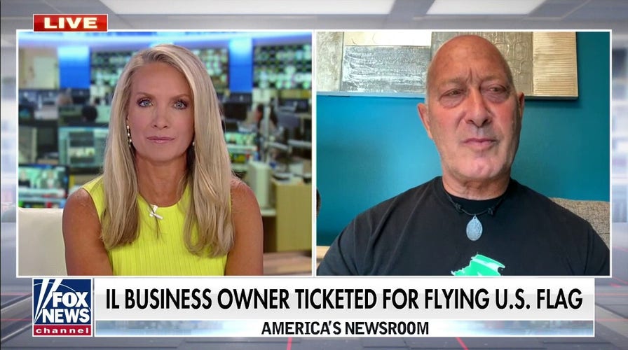 Business owner speaks out after being ticketed for flying American flag