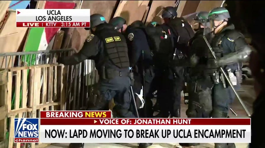 Law enforcement at UCLA break up anti-Israel encampment