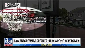 Surveillance footage shows moment before car hits CA police recruits