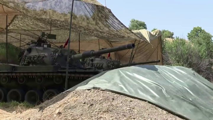 Turkish armed forces conducts military exercises on the coast of the Aegean Sea
