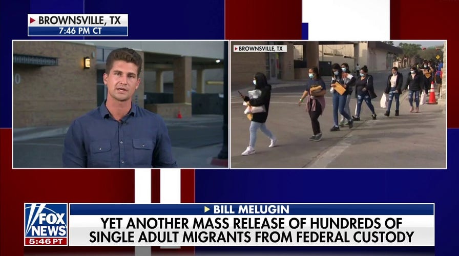 Fox News footage shows mass release of single adult migrants into US