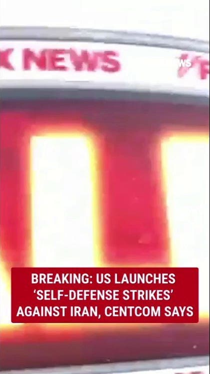 BREAKING: US launches ‘SELF-DEFENSE STRIKES’ against Iran, CENTCOM says