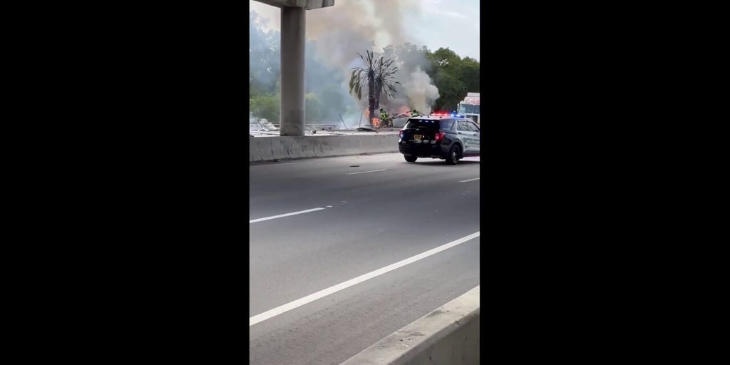 Firefighters battle blaze near site of small plane crash in Florida